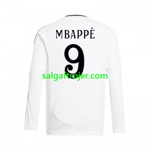 Real Madrid Kylian Mbappé 9 Fodboldtrøjer Hjemmebanesæt 2024/25 Langærmet Real Madrid Kylian Mbappé 9 Fodboldtrøjer Hjemmebanesæt 2024/25 Langærmet